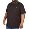 Bigdude Tipped Polo Shirt Black/Green