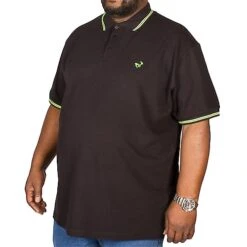 Bigdude Tipped Polo Shirt Black/Green