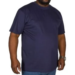 Bigdude Plain Crew Neck T-Shirt Navy Tall