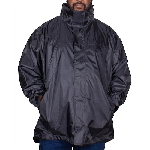 Bigdude Showerproof Packaway Rain Jacket Black - Image 4