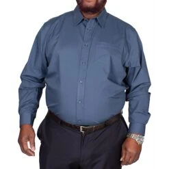 Bigdude Classic Long Sleeve Poplin Shirt Petrol