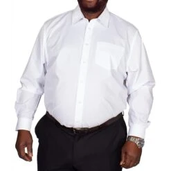 Bigdude Classic Long Sleeve Poplin Shirt White Tall
