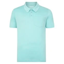 Bigdude Jersey Polo Shirt With Pocket Turquoise Tall