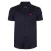 Bigdude Relaxed Collar Short Sleeve Shirt Navy