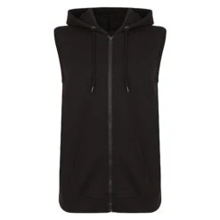 Bigdude Loop Back Sleeveless Hoody Black