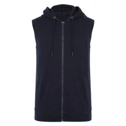 Bigdude Loop Back Sleeveless Hoody Navy