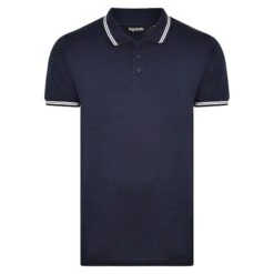 Bigdude Tipped Polo Shirt Navy Tall