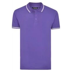 Bigdude Tipped Polo Shirt Purple