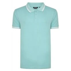 Bigdude Tipped Polo Shirt Turquoise